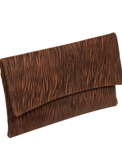 Amelia' Animal Print Leather Clutch Bag
