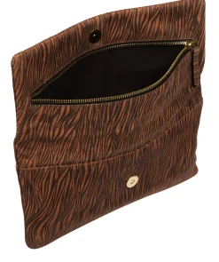 Amelia' Animal Print Leather Clutch Bag