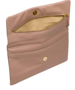 Amelia' Blush Pink Leather Clutch Bag