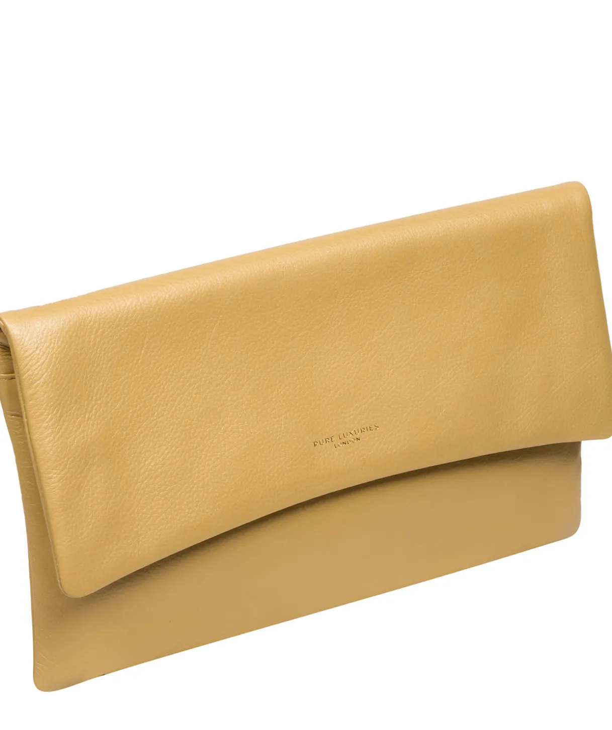 Amelia' Metallic Gold Leather Clutch Bag