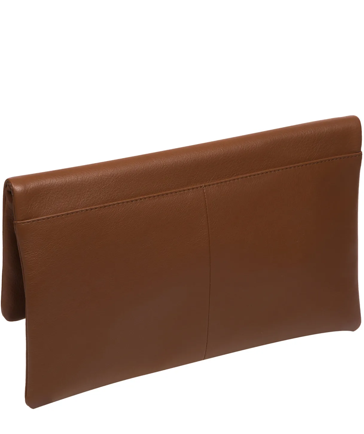 Amelia' Tan Leather Clutch Bag