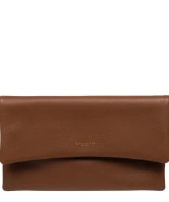 Amelia' Tan Leather Clutch Bag