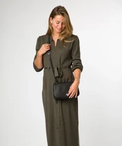 Annalise' Black Leather Cross Body Bag