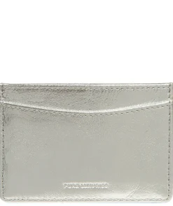 Anna' Metallic Silver Leather Card Holder