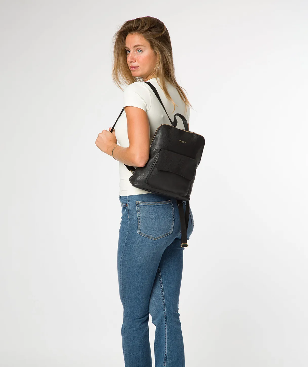 Anouk' Black Leather Backpack