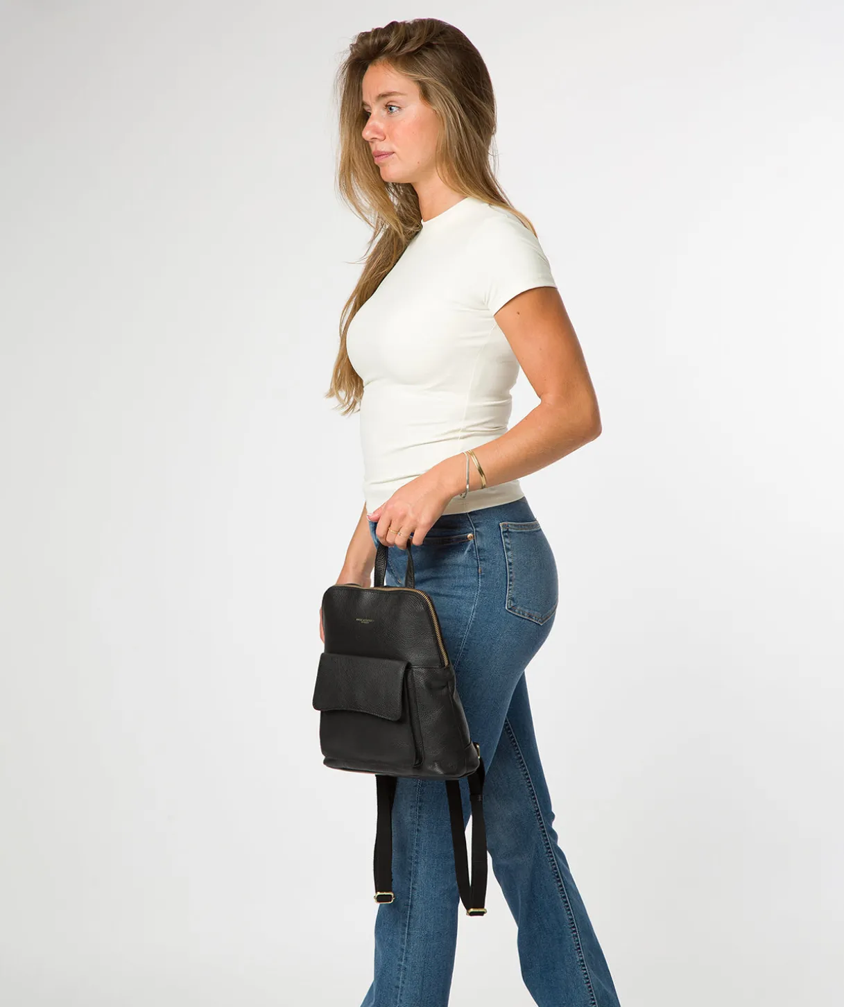 Anouk' Black Leather Backpack