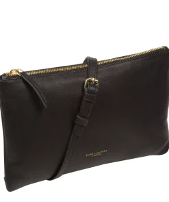 Anya' Black Nappa Leather Cross Body Evening Bag