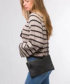 Anya' Black Nappa Leather Cross Body Evening Bag