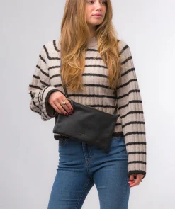 Anya' Black Nappa Leather Cross Body Evening Bag