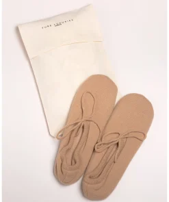 Appleby' Caramel Cashmere & Merino Wool Small Ballet Slippers