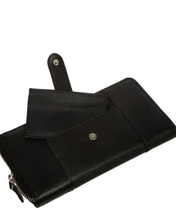 April' Black Leather Purse