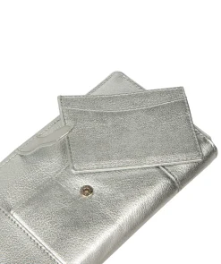 April' Metallic Silver Leather Purse