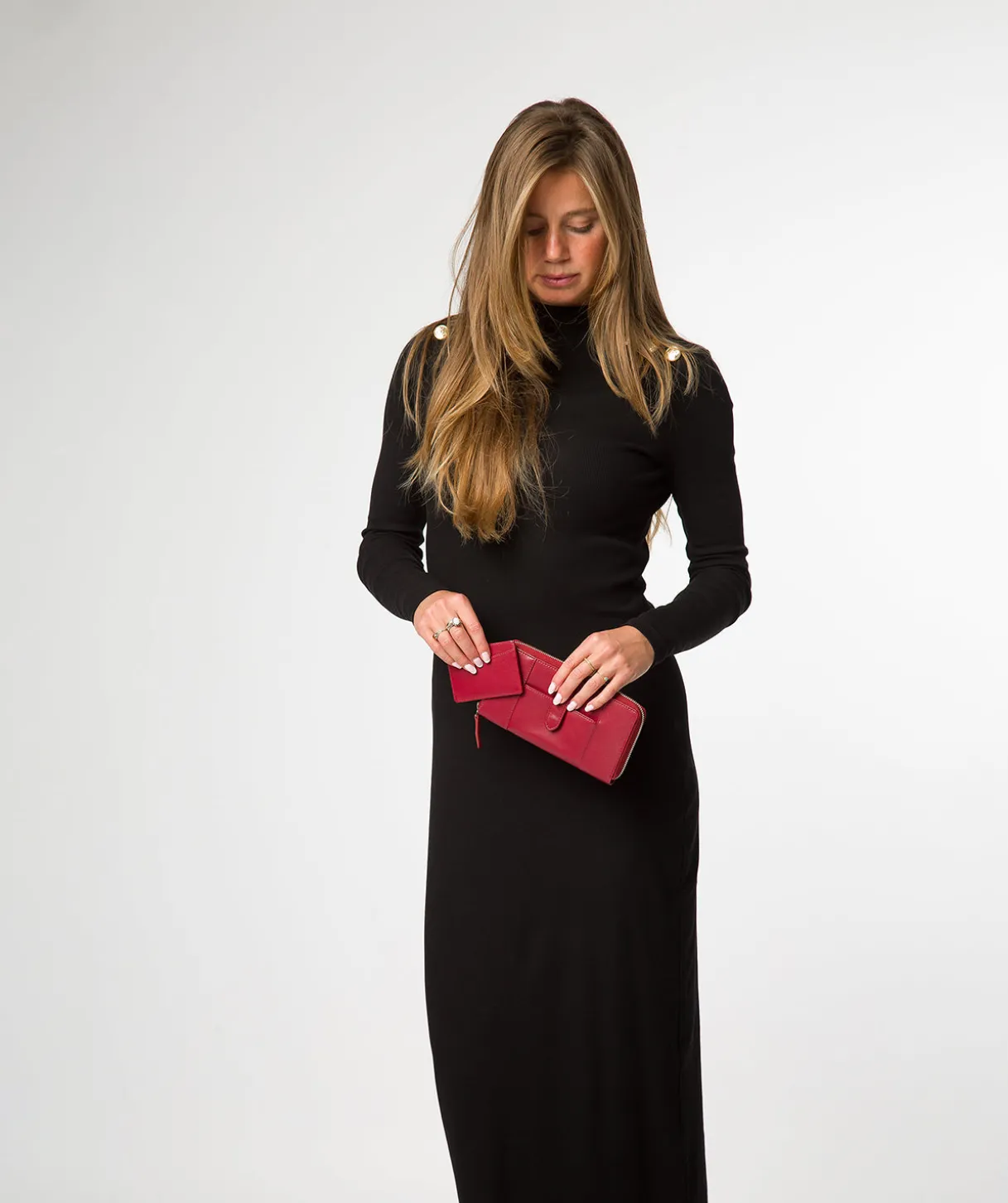 April' Red Leather Purse