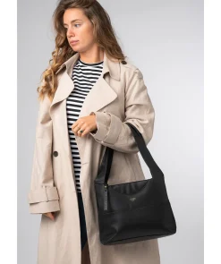 Ariel' Black Leather Shoulder Bag