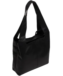 Ariel' Black Leather Shoulder Bag