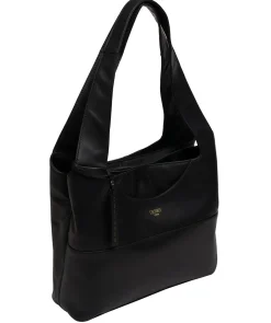 Ariel' Black Leather Shoulder Bag