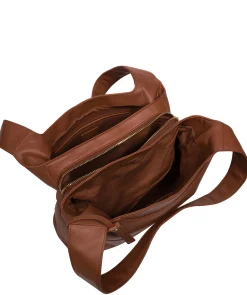 Ariel' Oak Leather Shoulder Bag