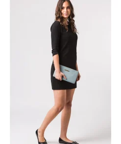Arlesey' Cashmere Blue Leather Clutch Bag