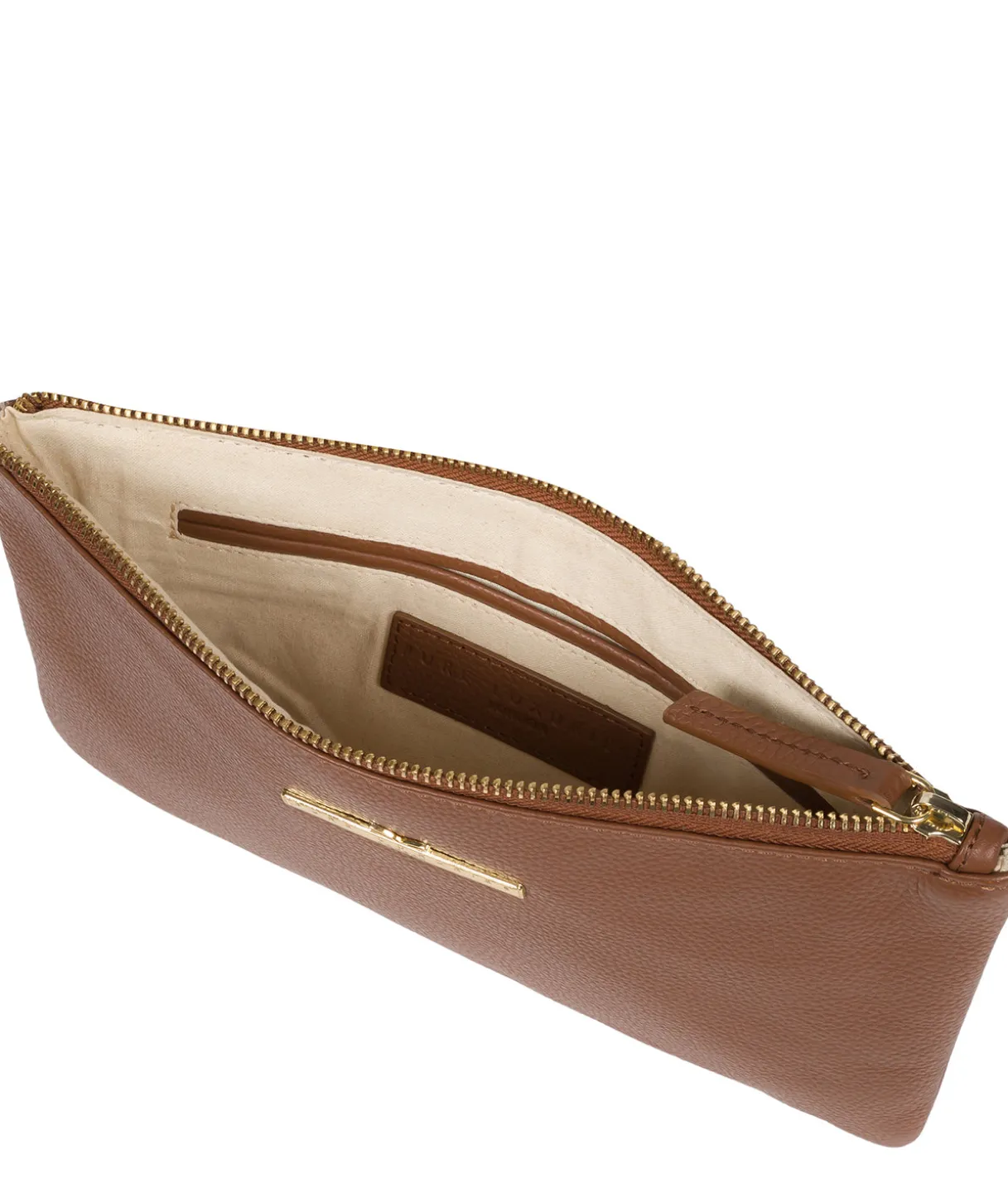 Arlesey' Tan Leather Clutch Bag