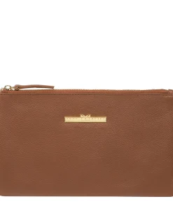 Arlesey' Tan Leather Clutch Bag