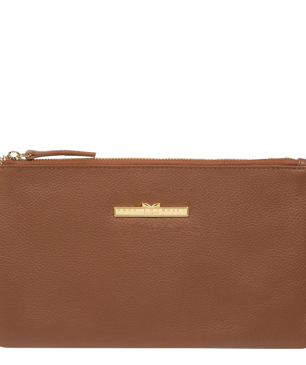 Arlesey' Tan Leather Clutch Bag