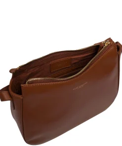 Ashley' Caramel Leather Cross Body Bag
