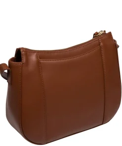 Ashley' Caramel Leather Cross Body Bag