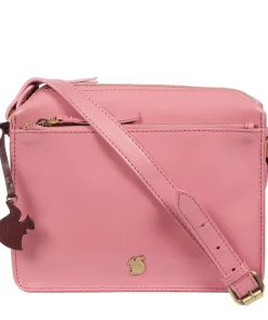 Aurora' Blush Leather Cross Body Bag