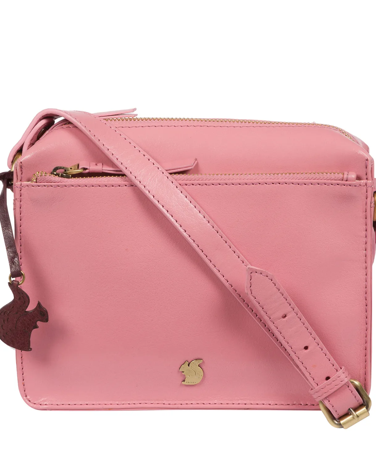 Aurora' Blush Leather Cross Body Bag