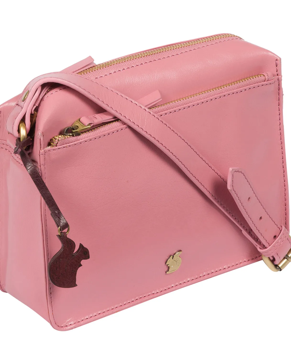 Aurora' Blush Leather Cross Body Bag