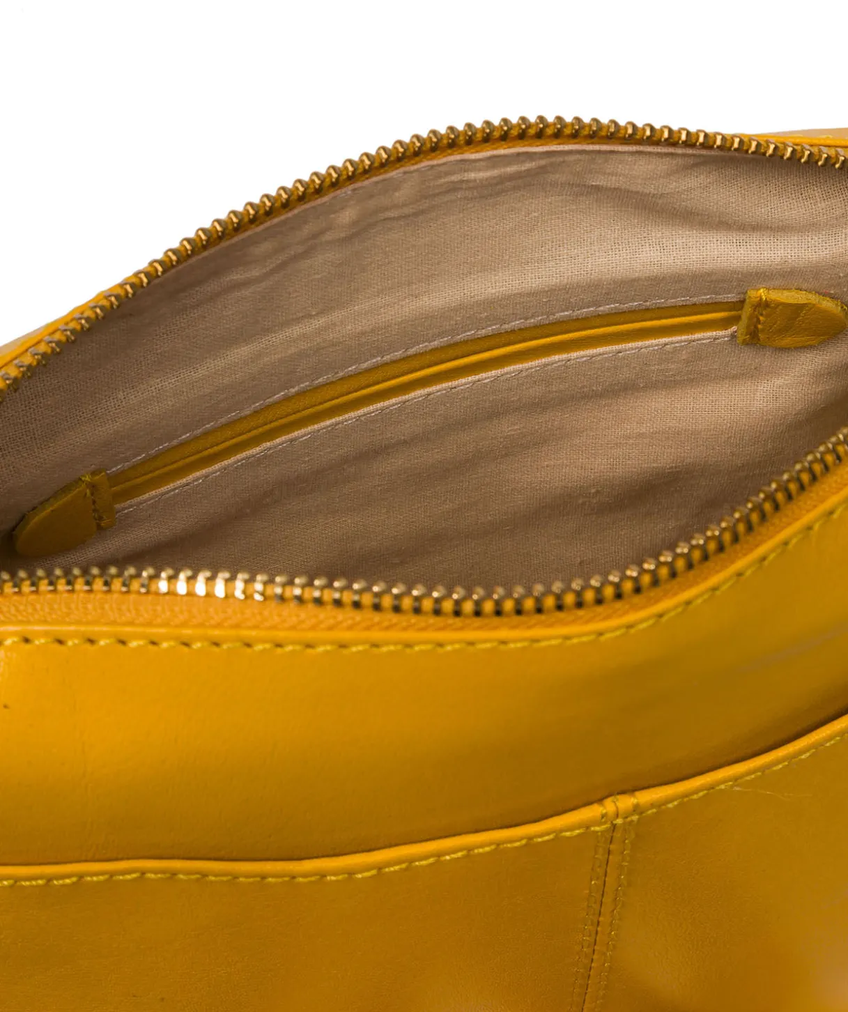 Aurora' Lemon Drop Leather Cross Body Bag