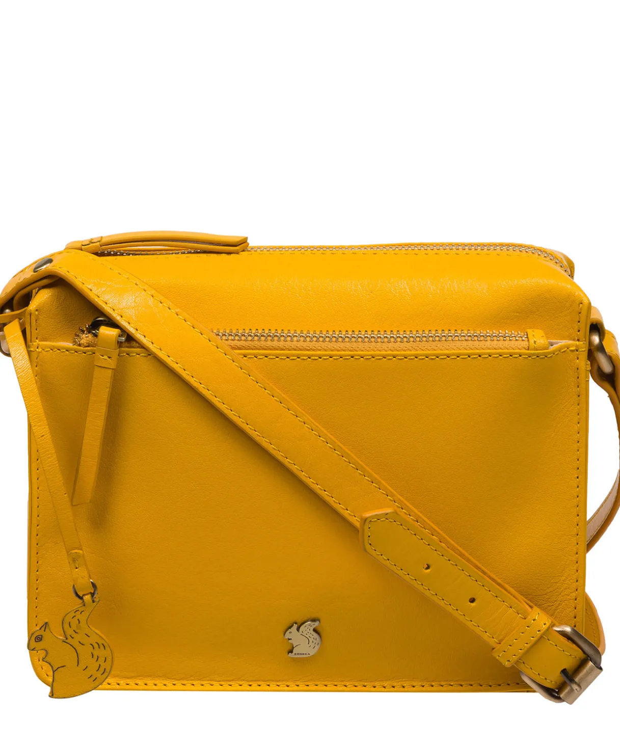Aurora' Lemon Drop Leather Cross Body Bag