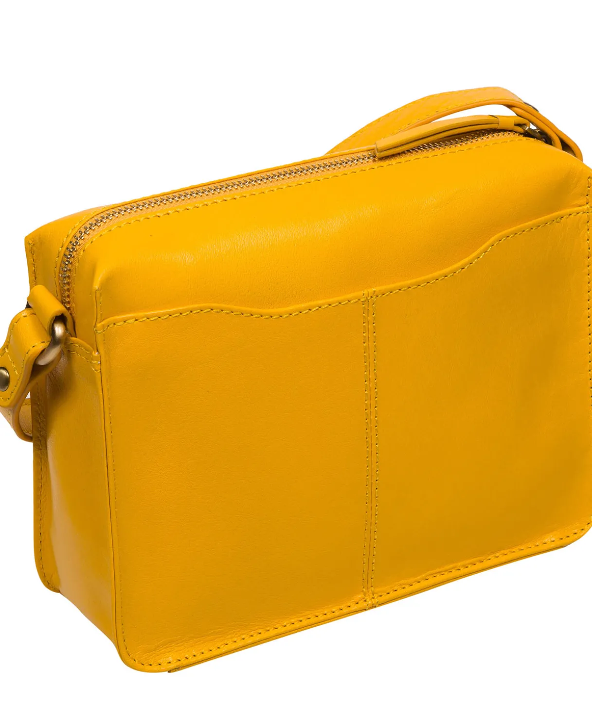 Aurora' Lemon Drop Leather Cross Body Bag