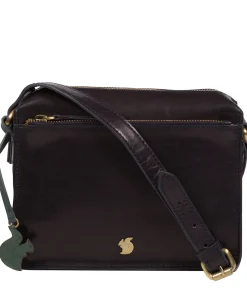 Aurora' Navy Leather Cross Body Bag