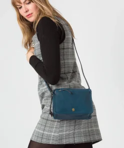 Aurora' Snorkel Blue Leather Cross Body Bag
