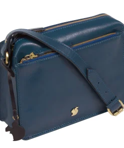 Aurora' Snorkel Blue Leather Cross Body Bag