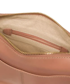 Aurora' Subtle Pink Leather Cross Body Bag