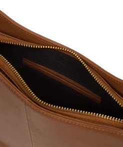 Ava' Tan Leather Shoulder Bag