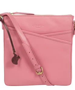 Avril' Blush Leather Cross Body Bag