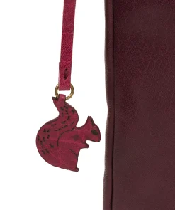 Avril' Plum Leather Cross Body Bag