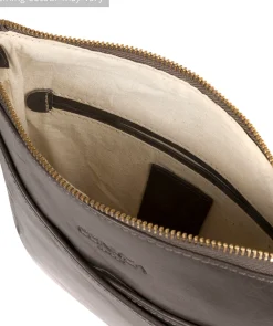 Avril' Slate Leather Cross Body Bag