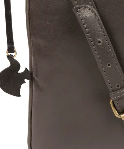 Avril' Slate Leather Cross Body Bag