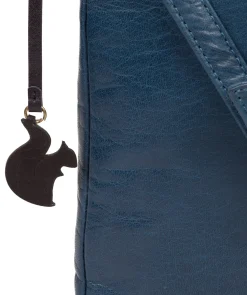 Avril' Snorkel Blue Leather Cross Body Bag