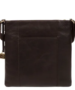 Azalea' Dark Brown Leather Cross Body Bag