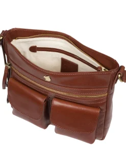 Baby Bon' Conker Brown Leather Cross Body Bag