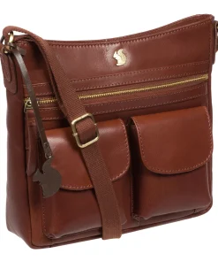 Baby Bon' Conker Brown Leather Cross Body Bag