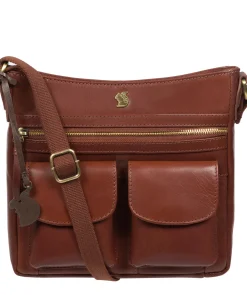 Baby Bon' Conker Brown Leather Cross Body Bag