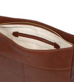 Baby Bon' Conker Brown Leather Cross Body Bag