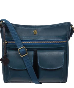 Baby Bon' Snorkel Blue Leather Cross Body Bag