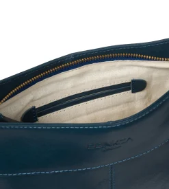 Baby Bon' Snorkel Blue Leather Cross Body Bag